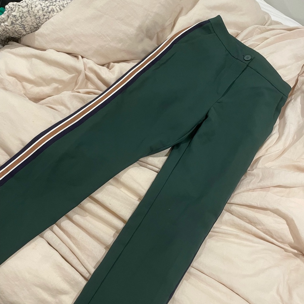 Green Straight Leg Trousers